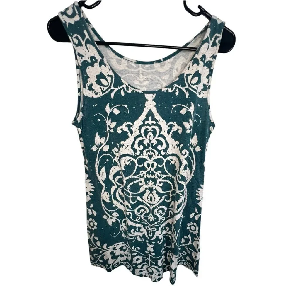 Soft Surroundings Boho Abstract Floral Pattern Tank Mini Dress